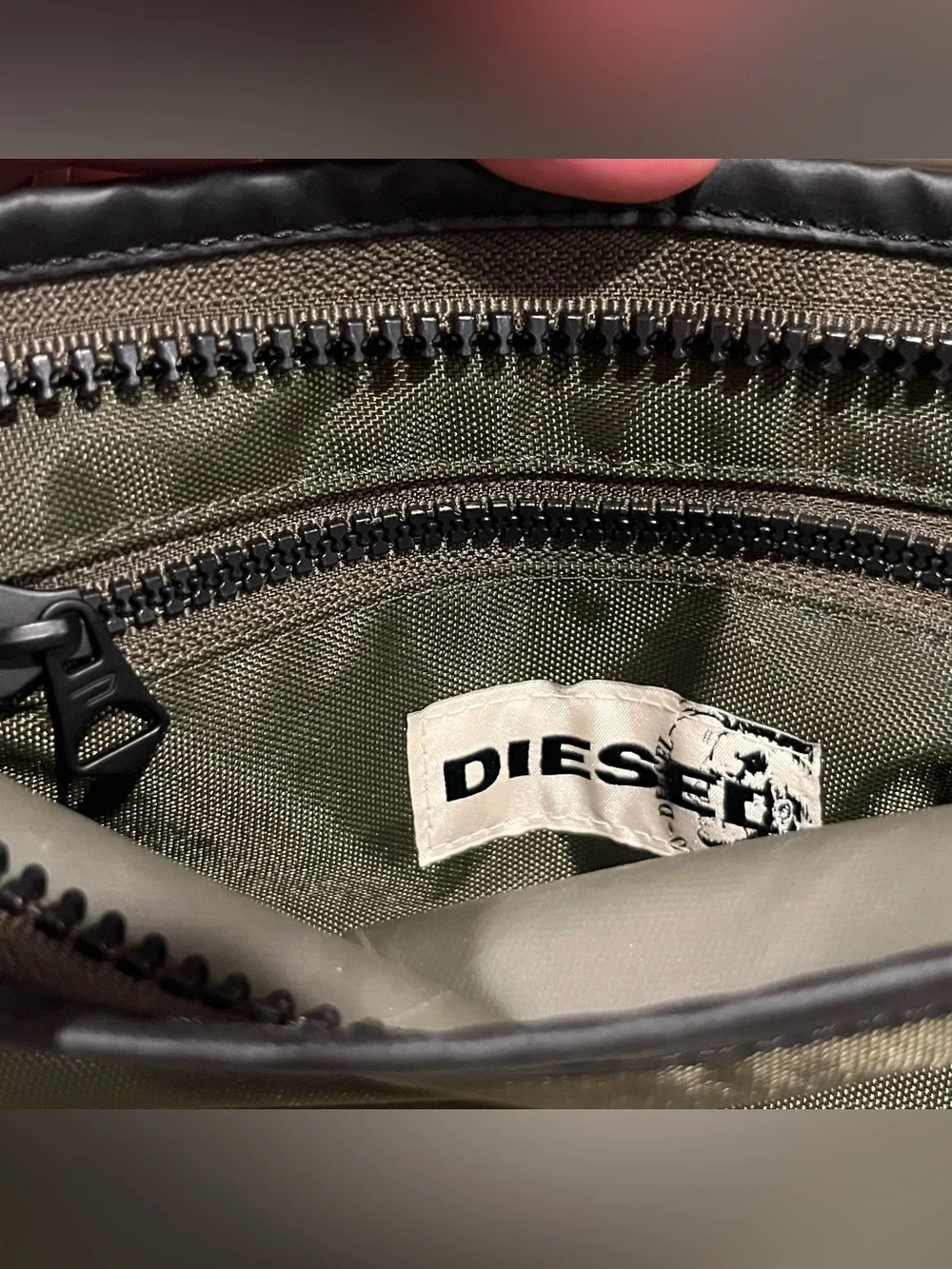 Diesel Small Black and Olive Crossbody Messenger Bag